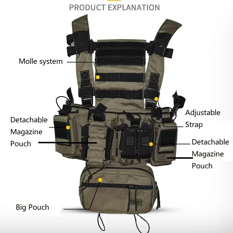 Crossfit Gear Men - D3CR Göğüs Rig Yelek Multicam Siyah